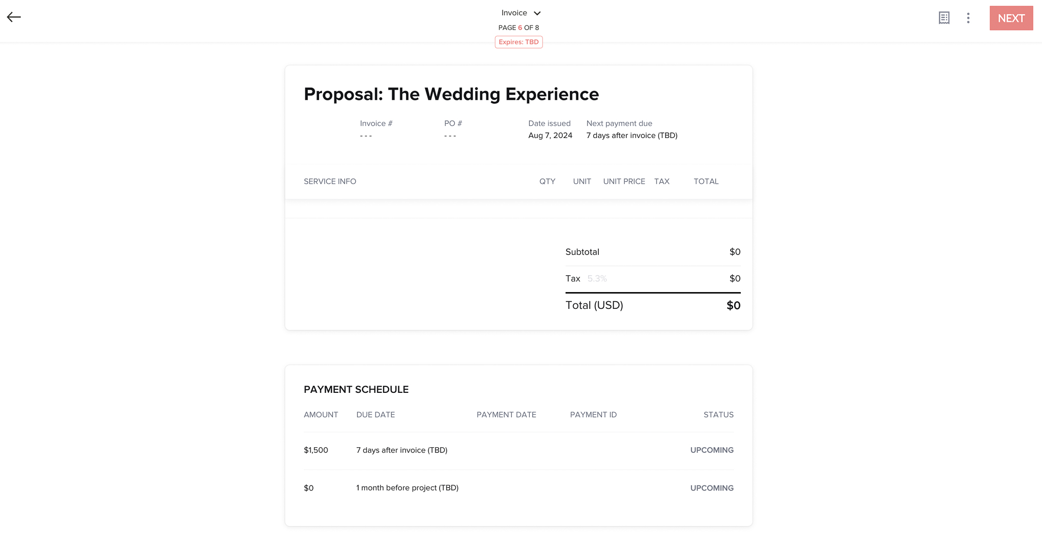 honeybook proposal templates