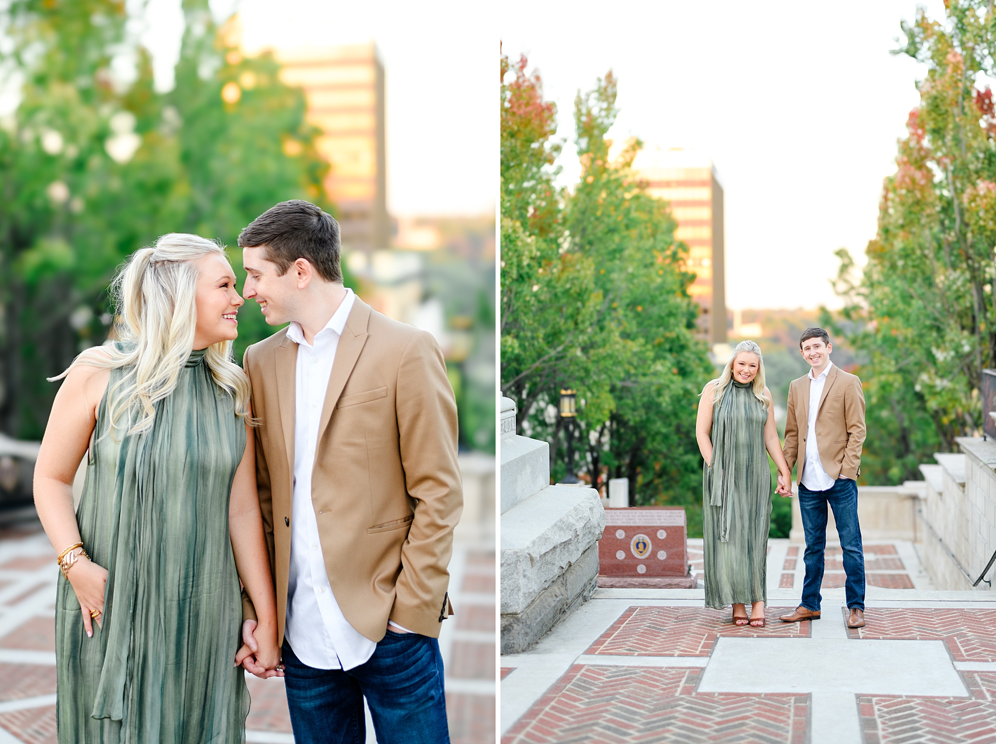 engagement pictures green dress