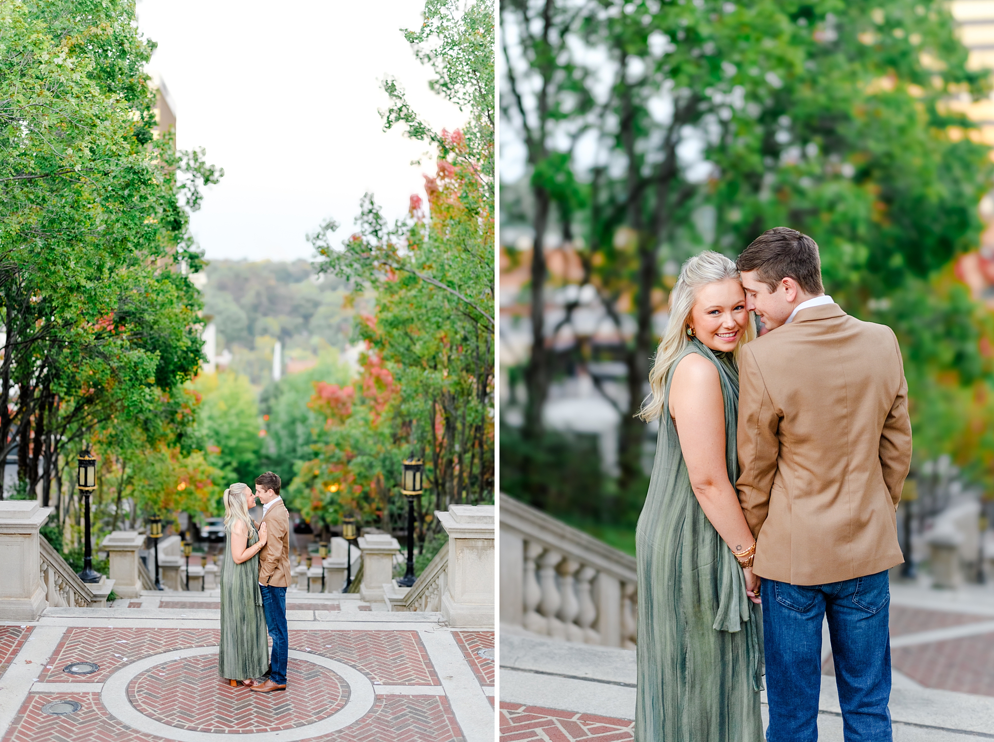 green engagement dress