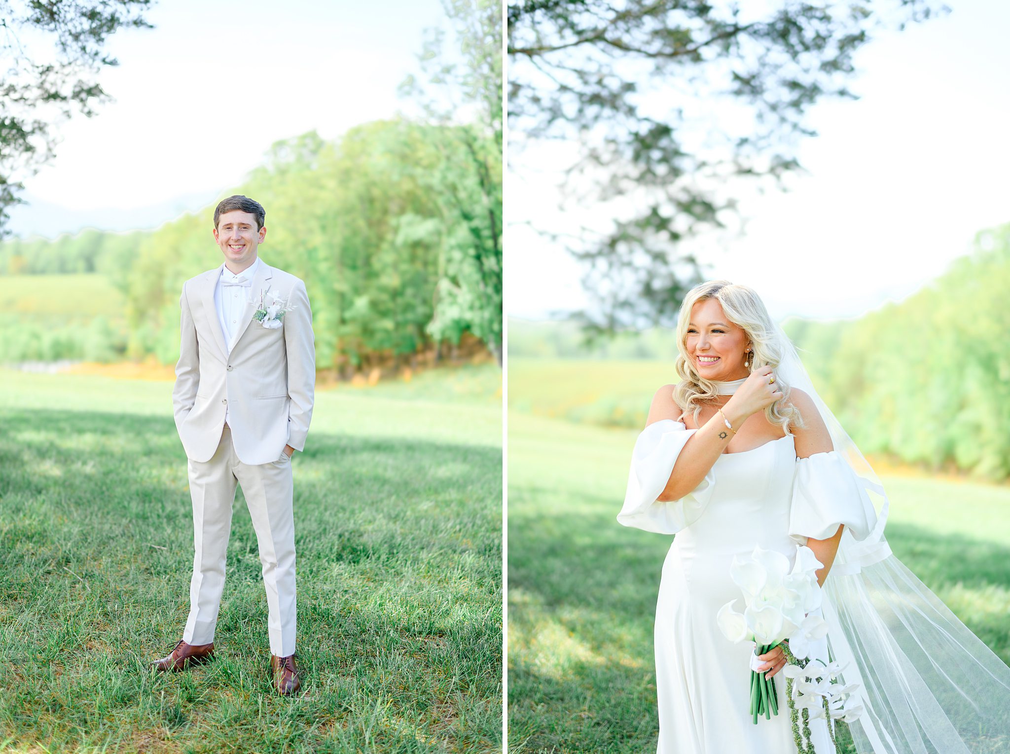 bride and groom at cedar oaks farm