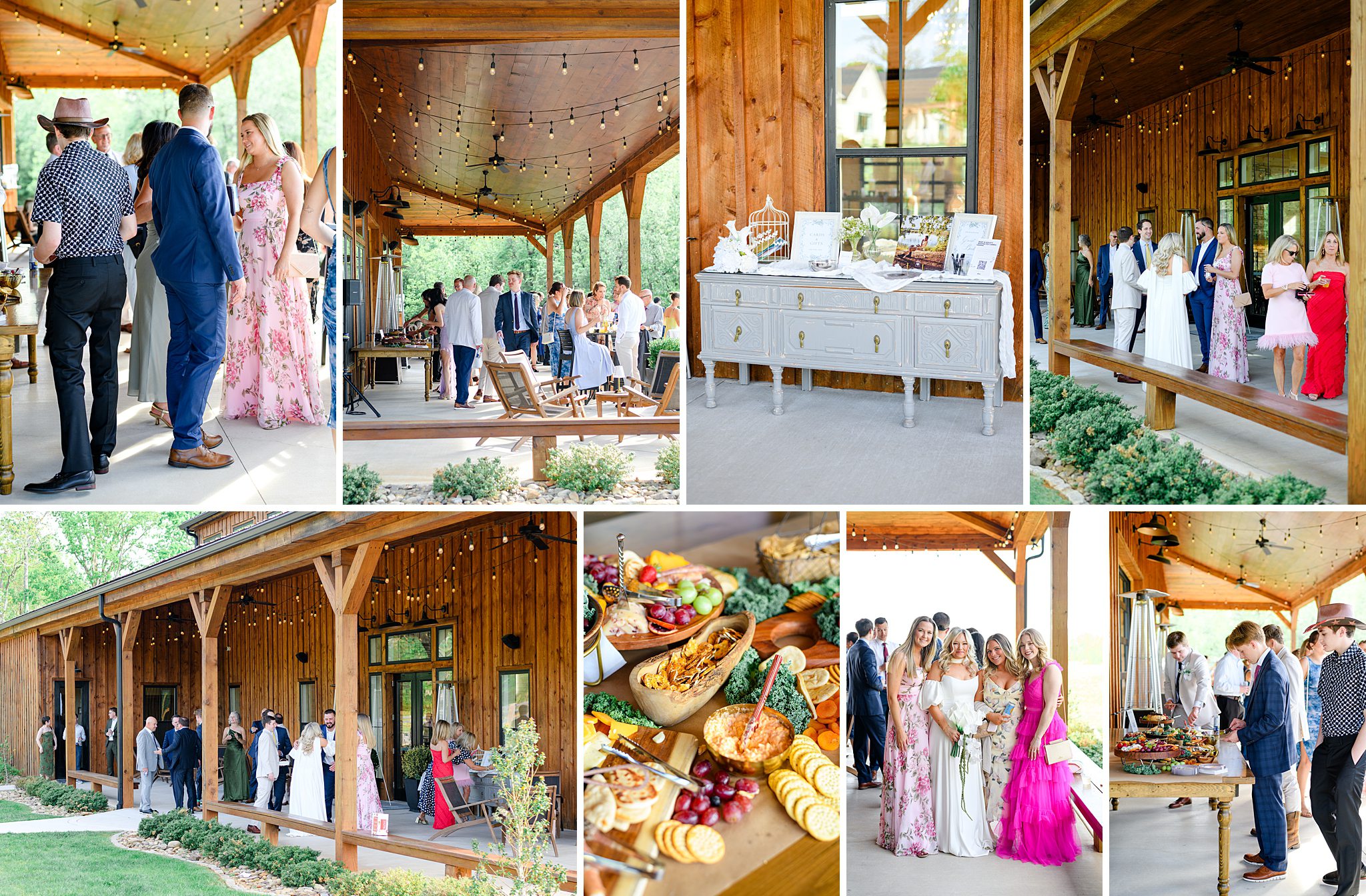 cocktail hour farm wedding