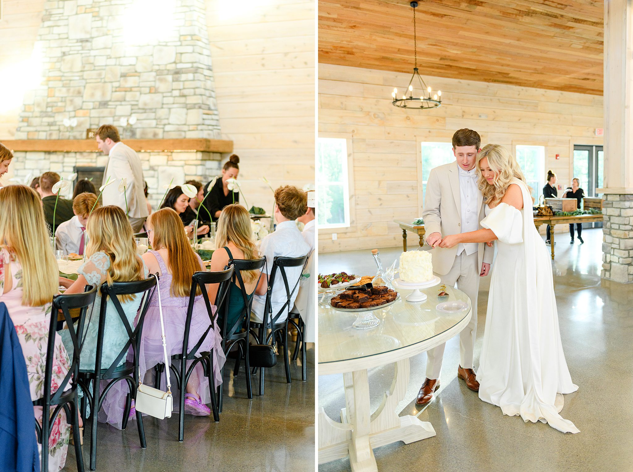 couple cutting their wedding cake