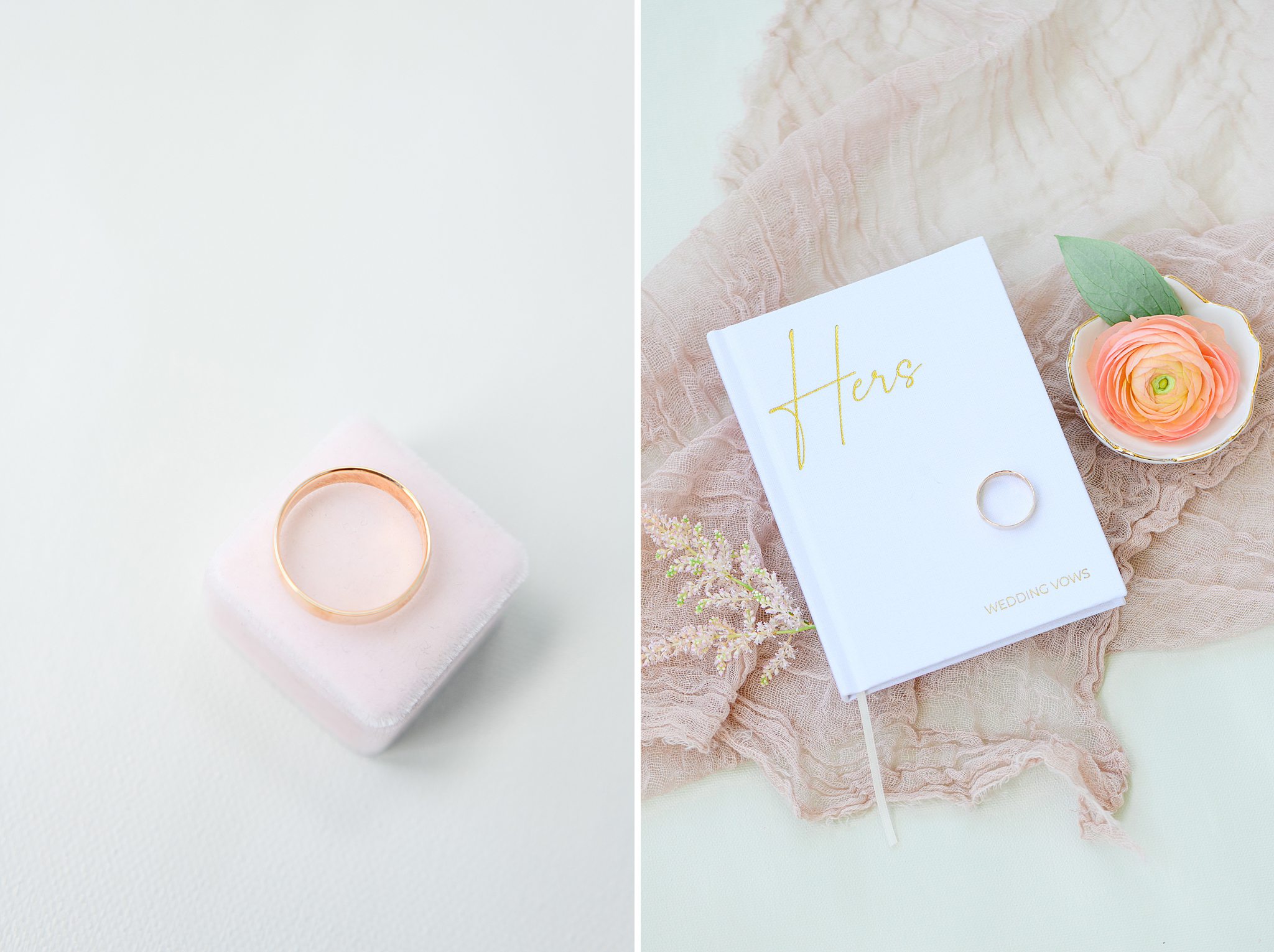 wedding ring and vow book
