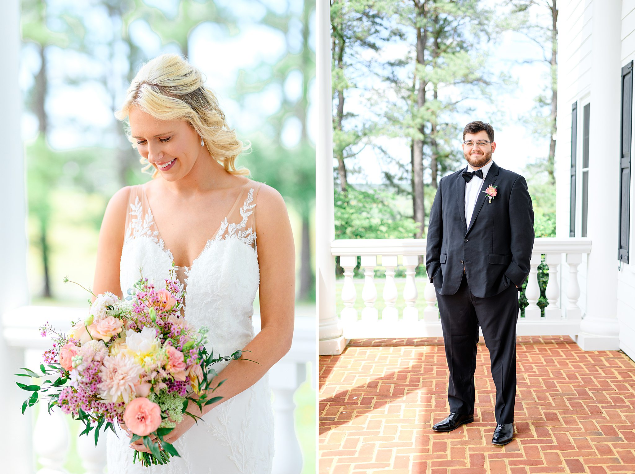 portraits of bride and groom 