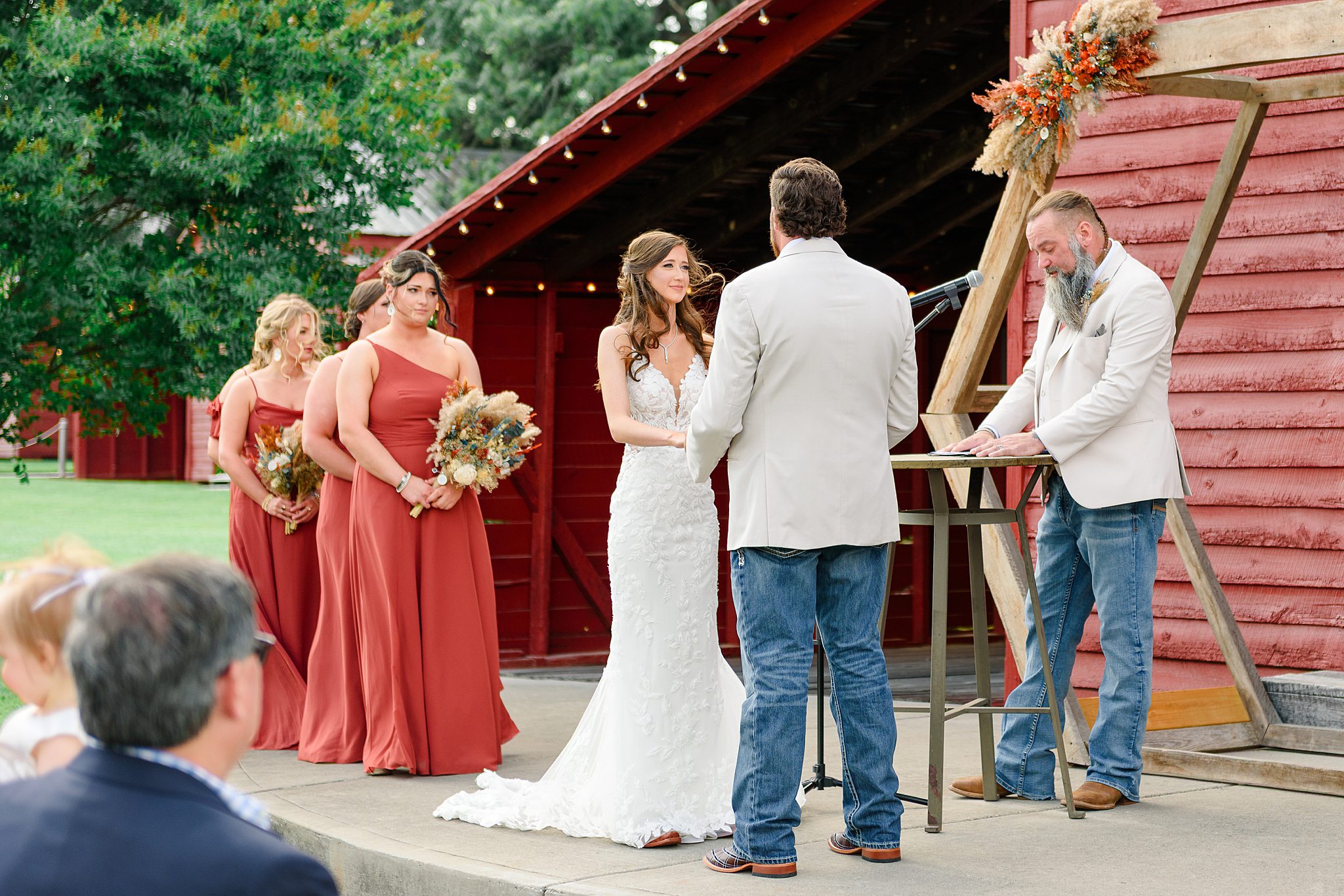 outdoor ceremony at the Barns of Kanak