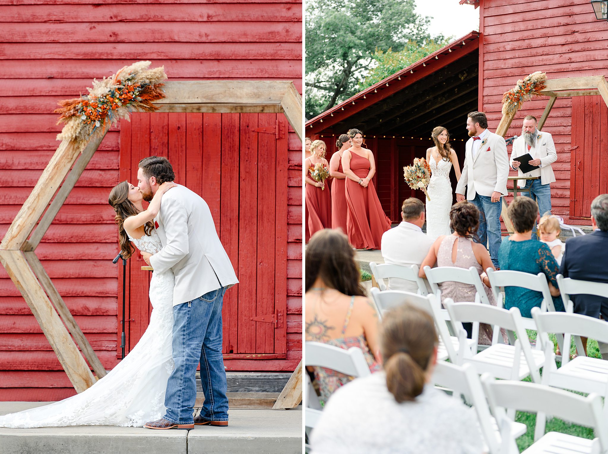 Couple's first kiss as husband and wife