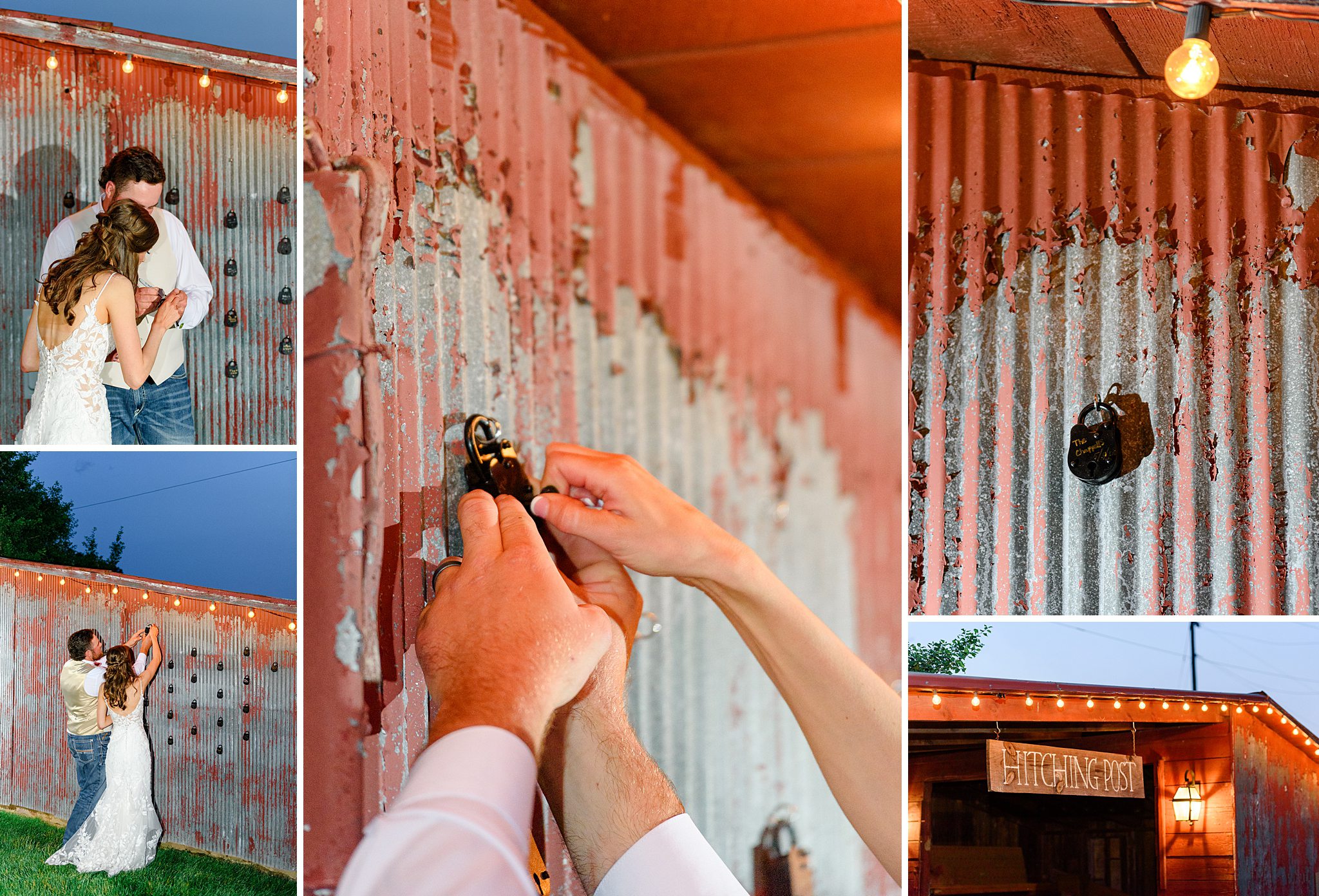 Couple signing lock at the Hitching Post at The Barns of Kanak