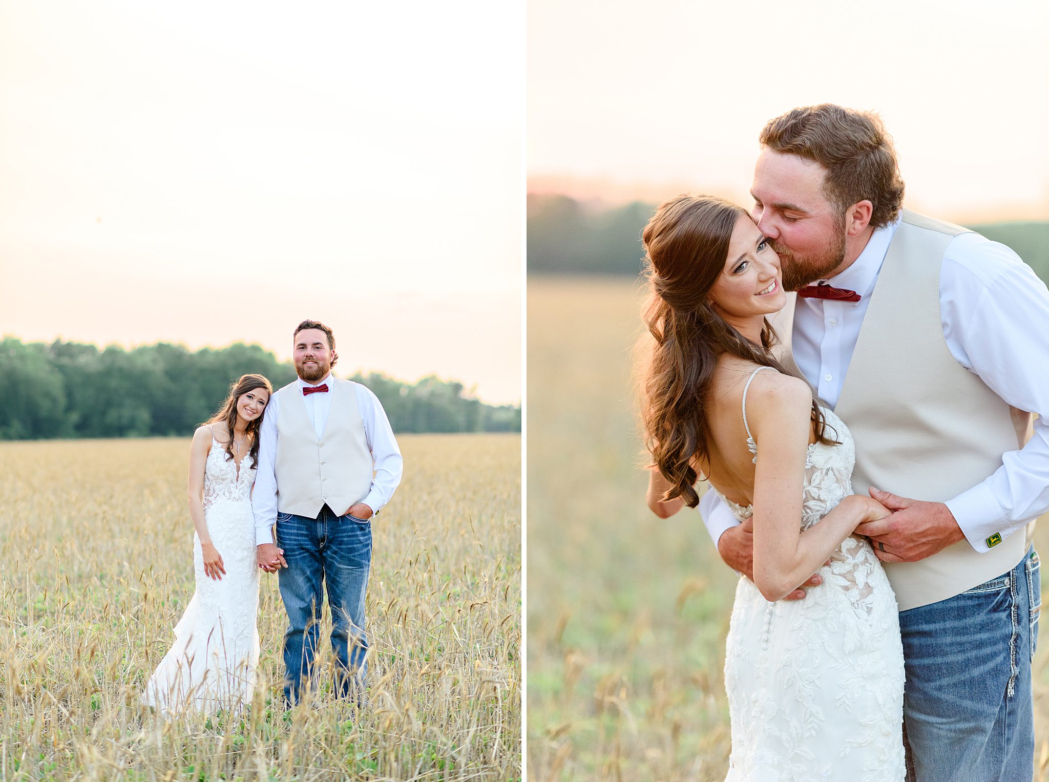 golden hour bridal portraits