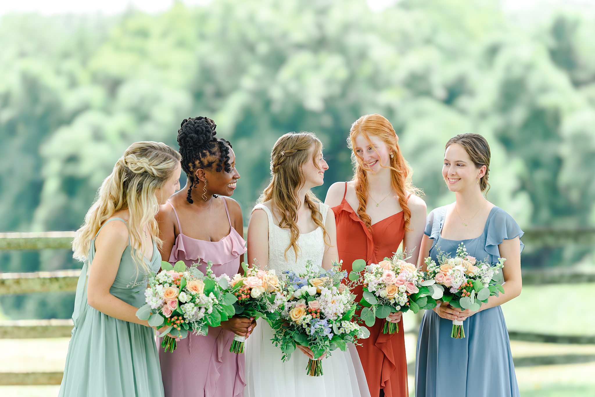candid bridesmaids portraits