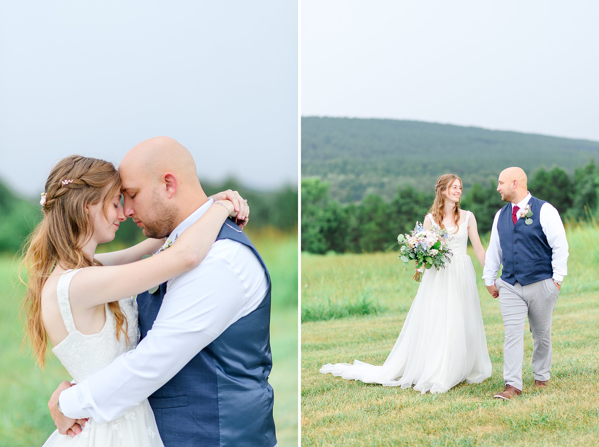 Couple laughing during portraits