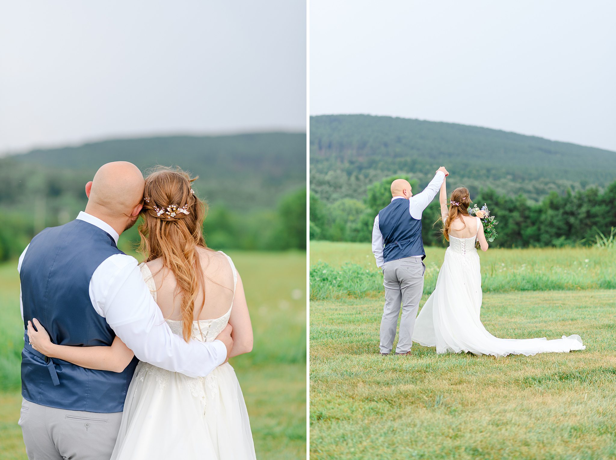 Sorella Farms wedding pictures with mountain views