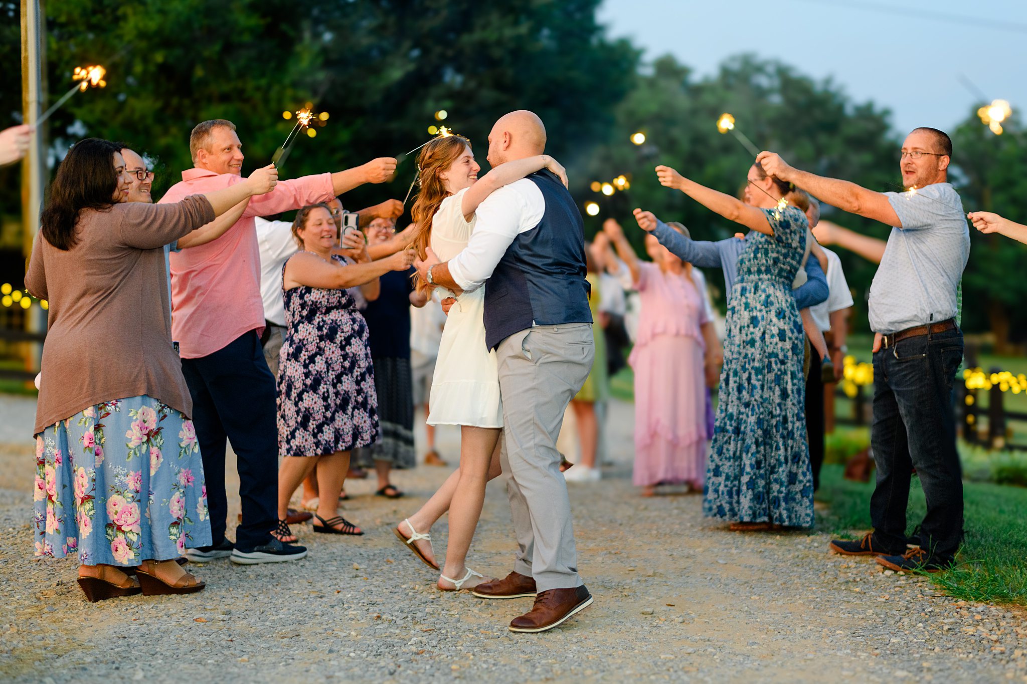 Sorella Farms wedding pictures with sparklers