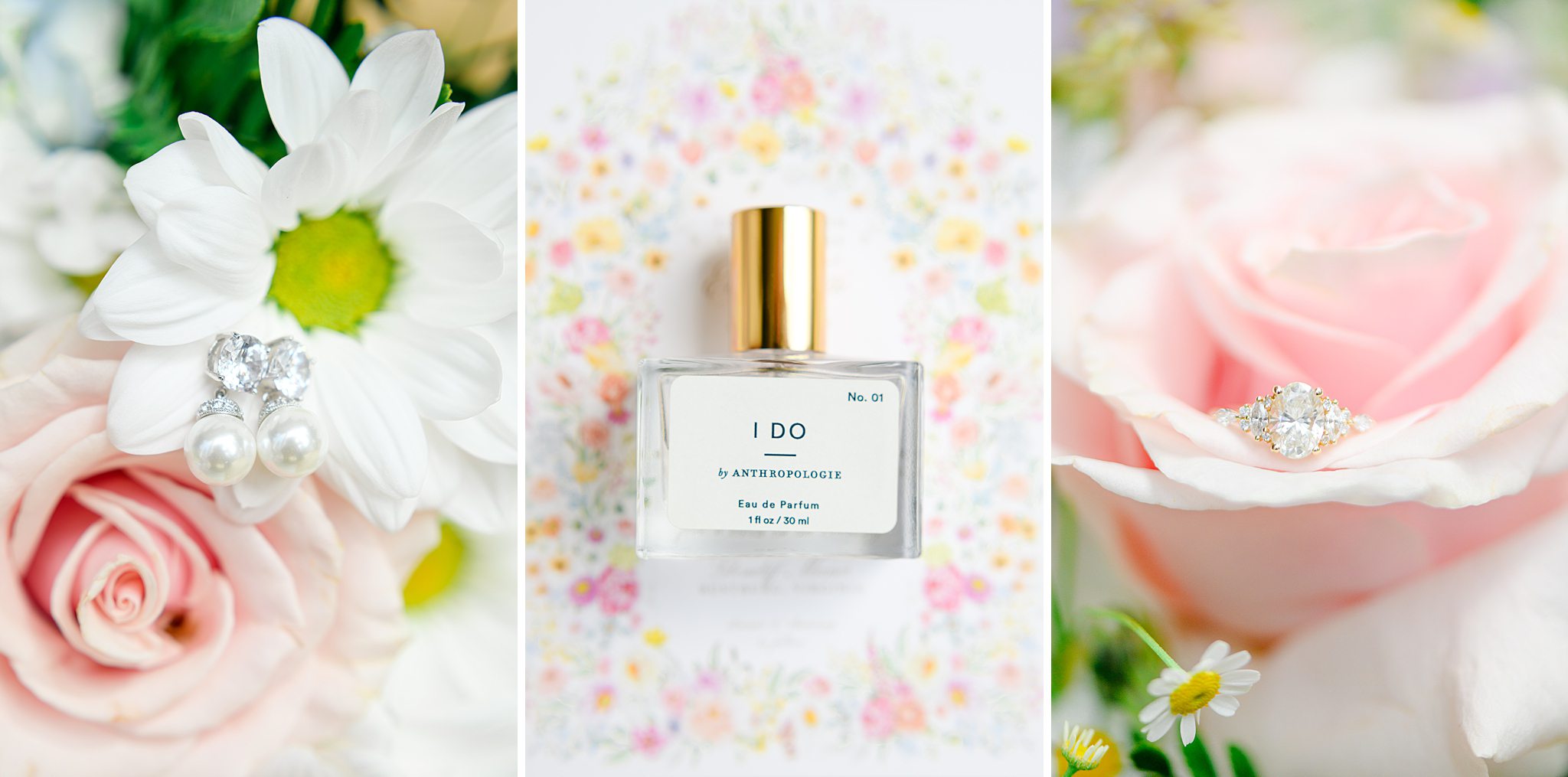 Flat lay of elegant invitations and bridal accessories for a garden wedding inspiration at Glencliff Manor in Rustburg VA