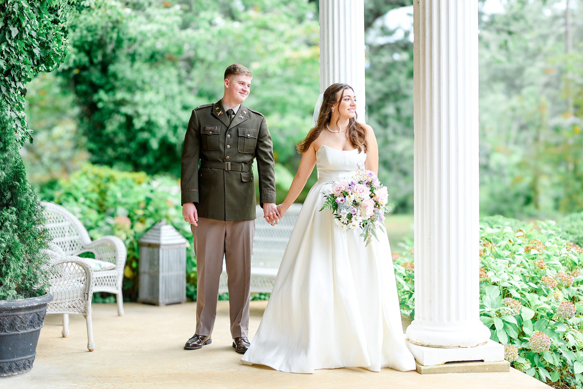 Romantic golden hour portraits of the bride and groom