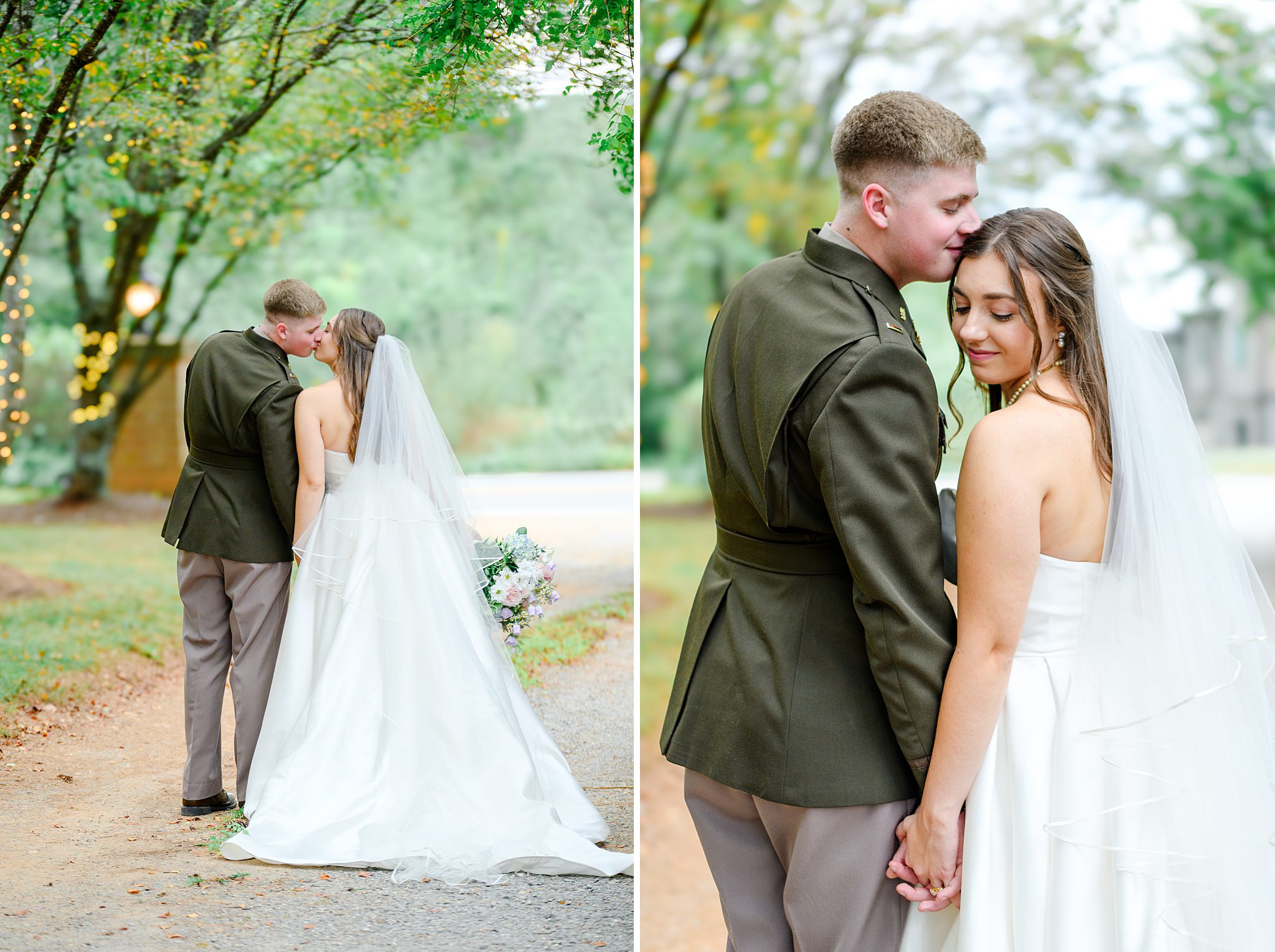 Romantic golden hour portraits of the bride and groom