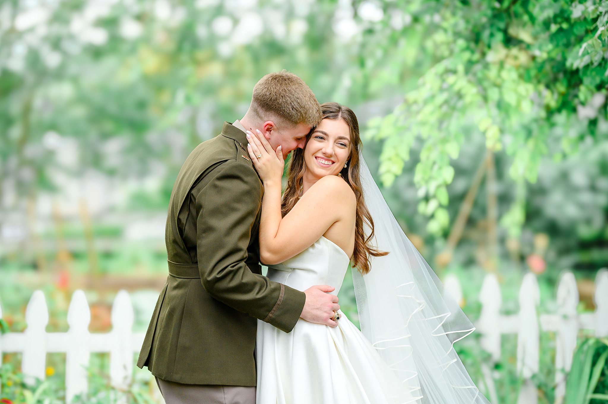 bride smiling for portraits