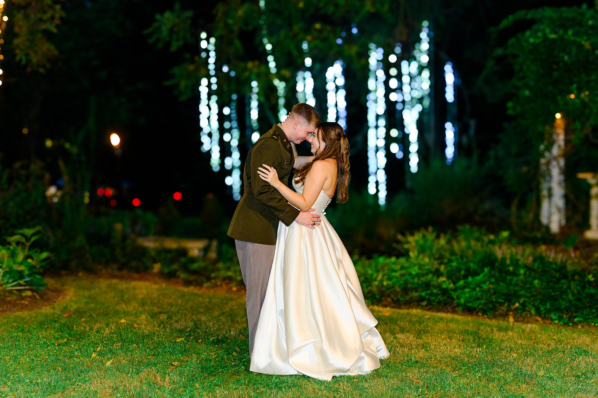 night time wedding portraits