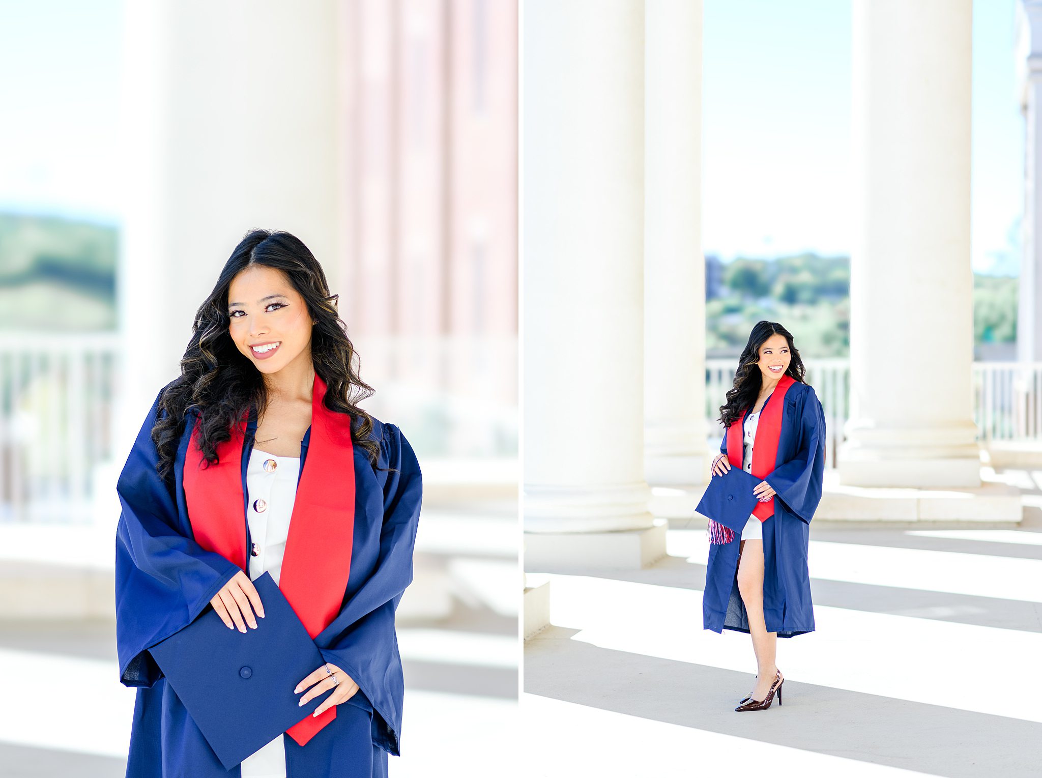 graduating girl taking pictures at Liberty Unoversity