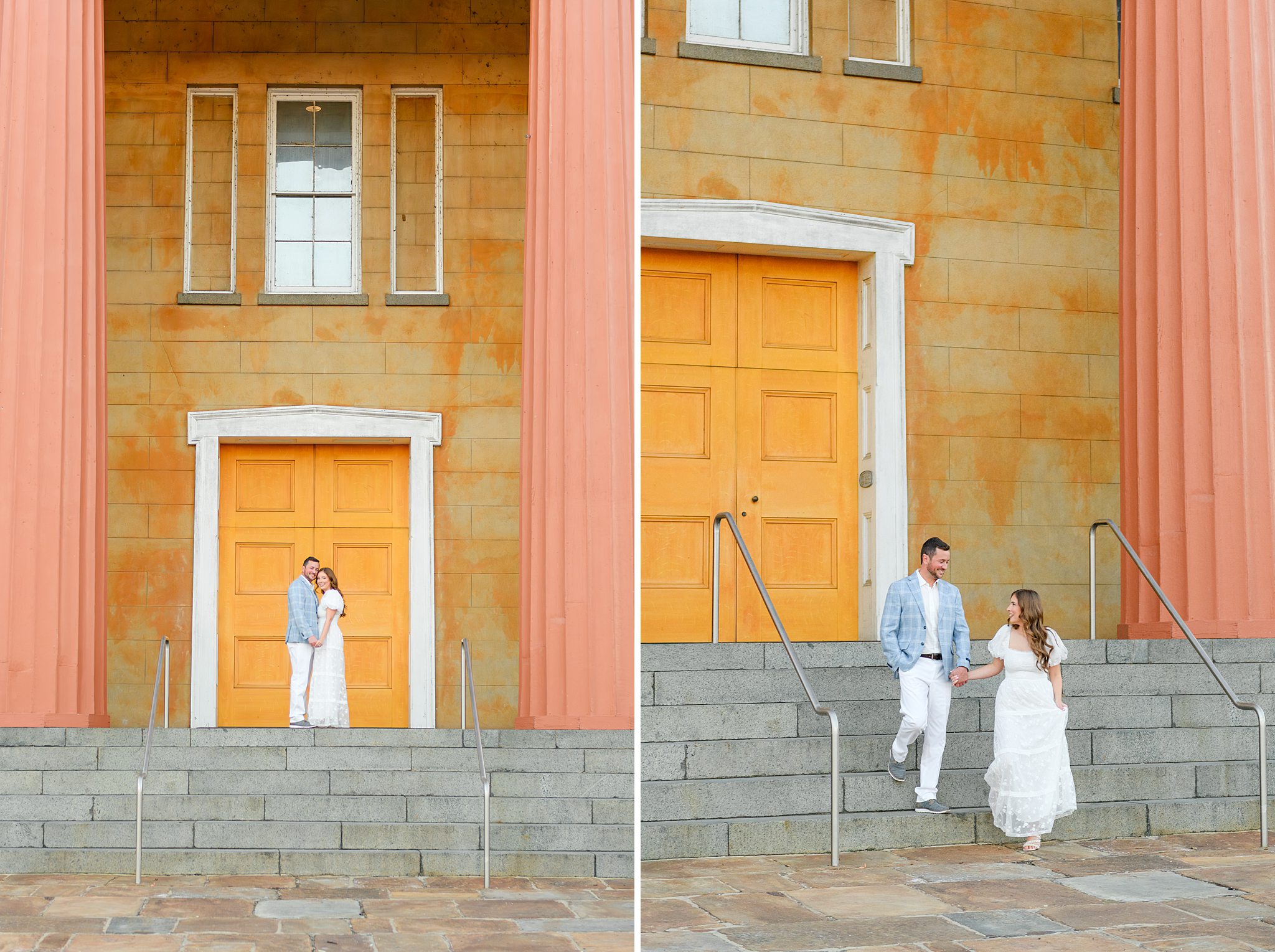 couples walking in front of the Lynchburg Museum