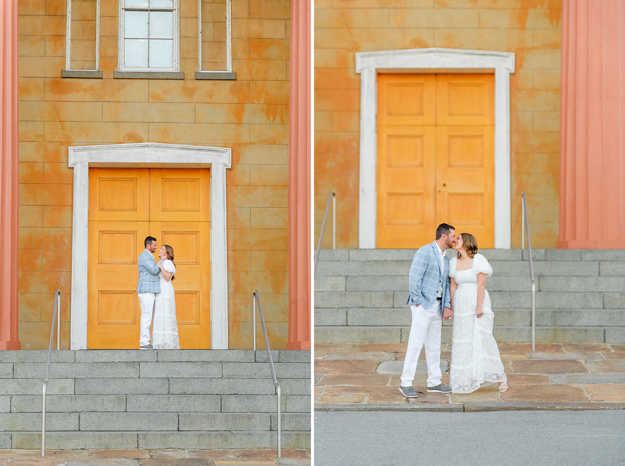 engagement portrait with classic architecture