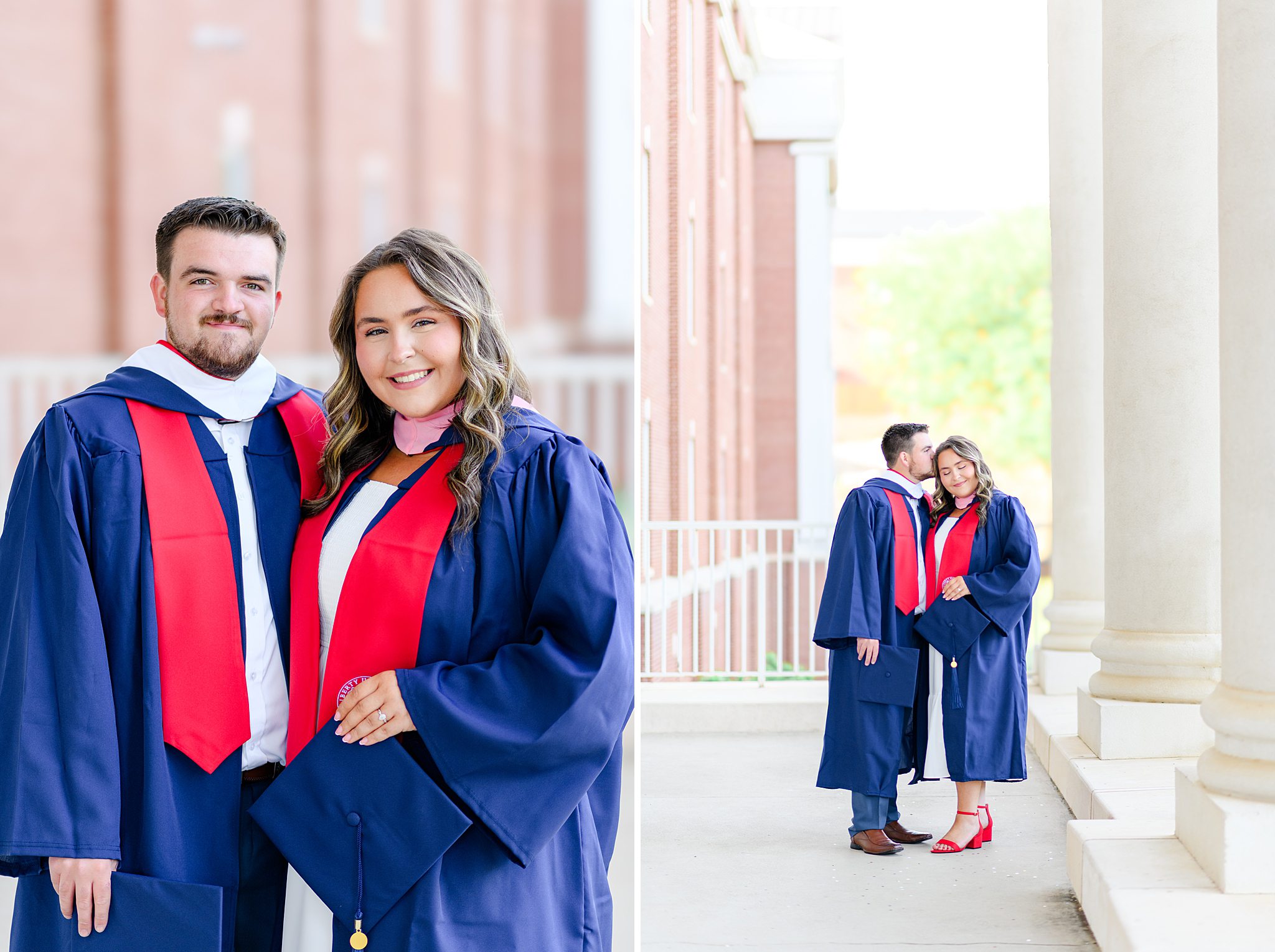 couple taking grad pictures