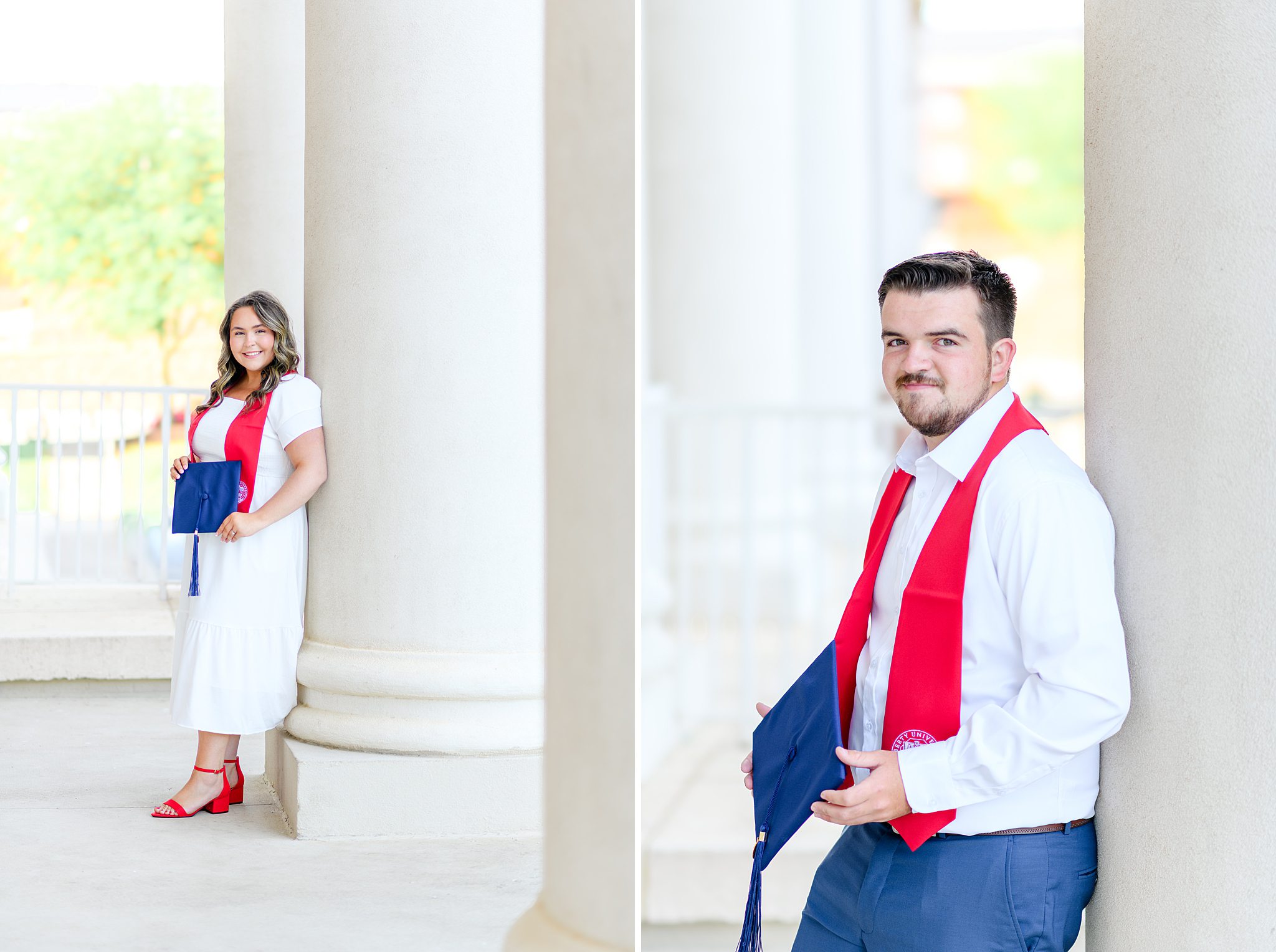 couple smiling for grad pictures