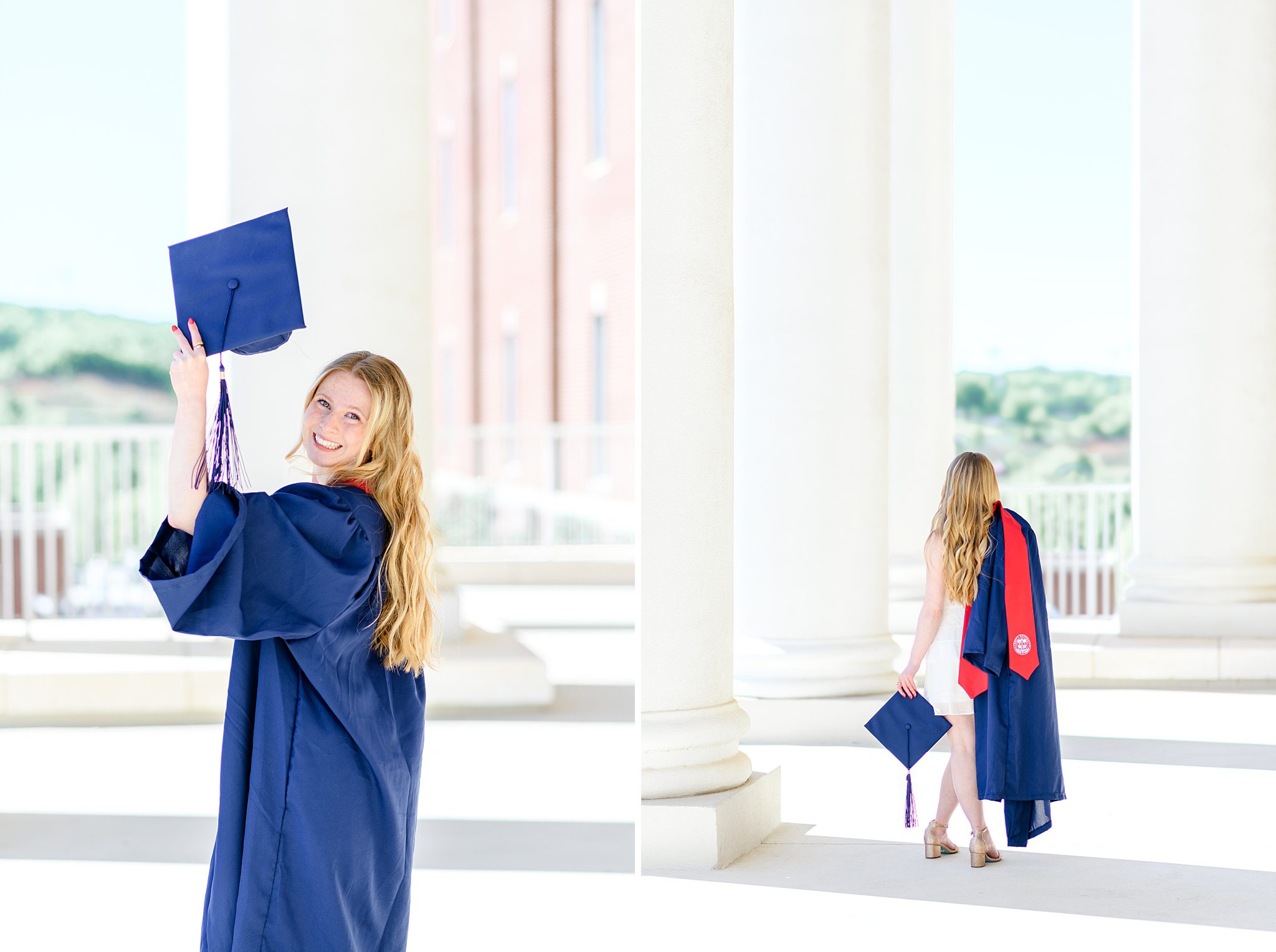 Lovely grad photos in front of DeMoss