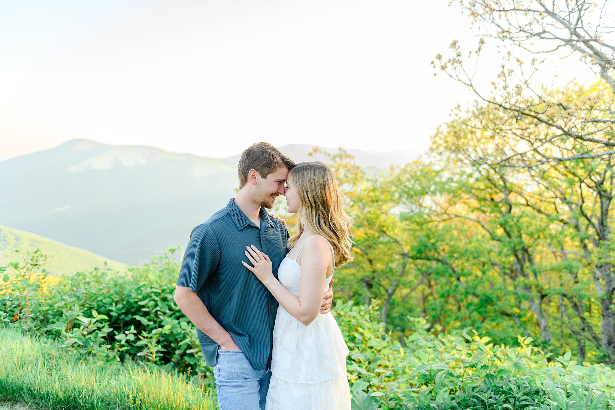 Candid Devils Knob engagement pictures