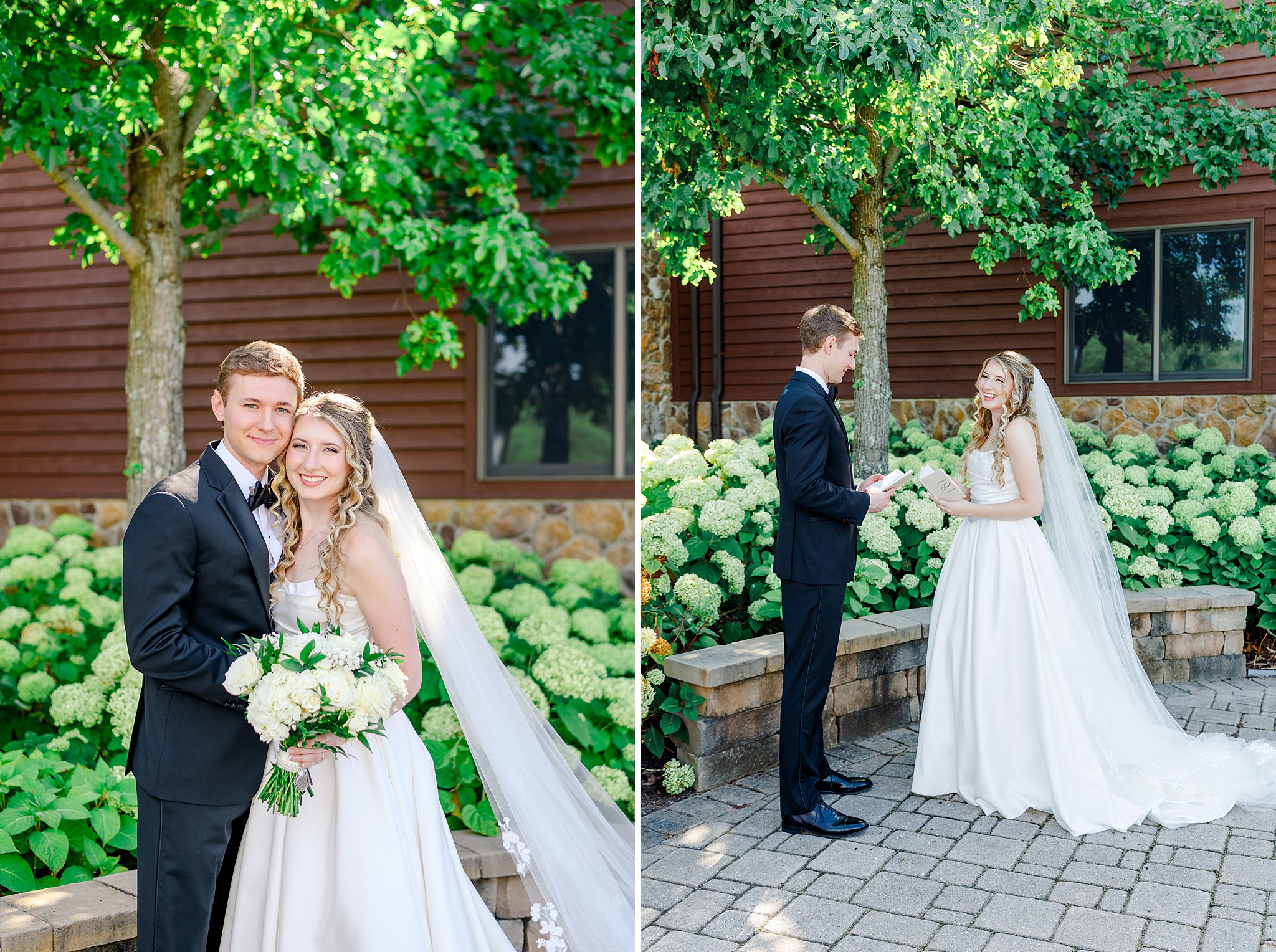 couple reading their vows at Irvine Estate
