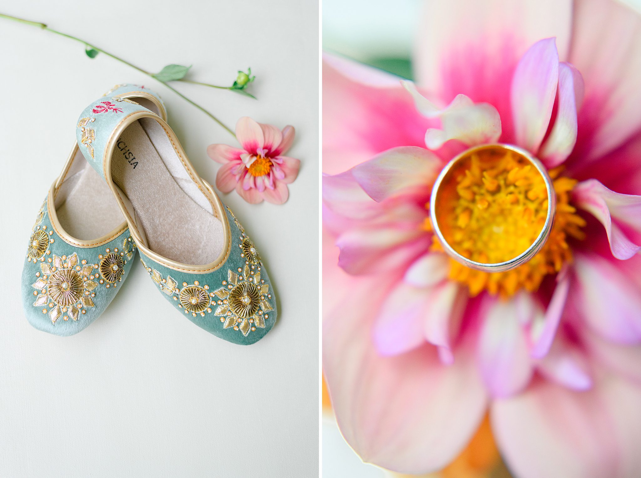 pink wedding details
