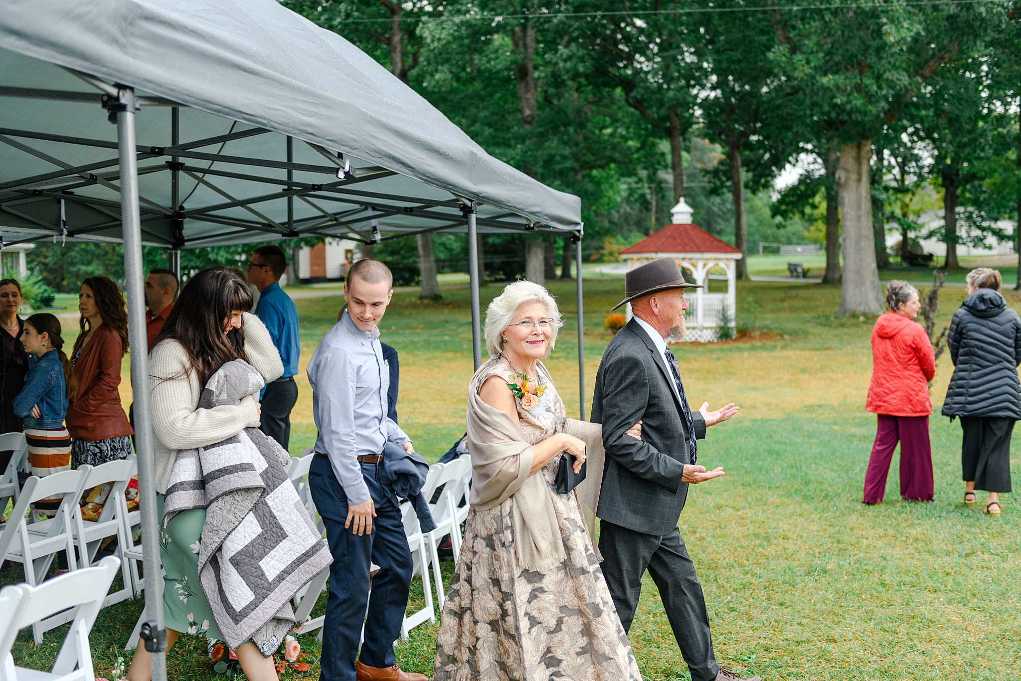guests wedding at tent wedding in Lynchburg VA